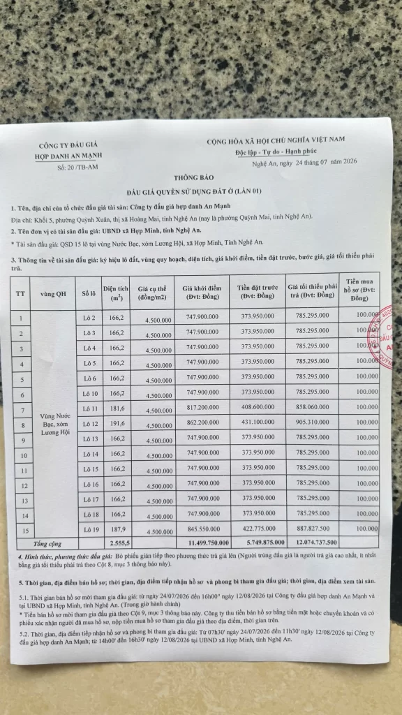 Đấu giá trực tuyến An Mạnh